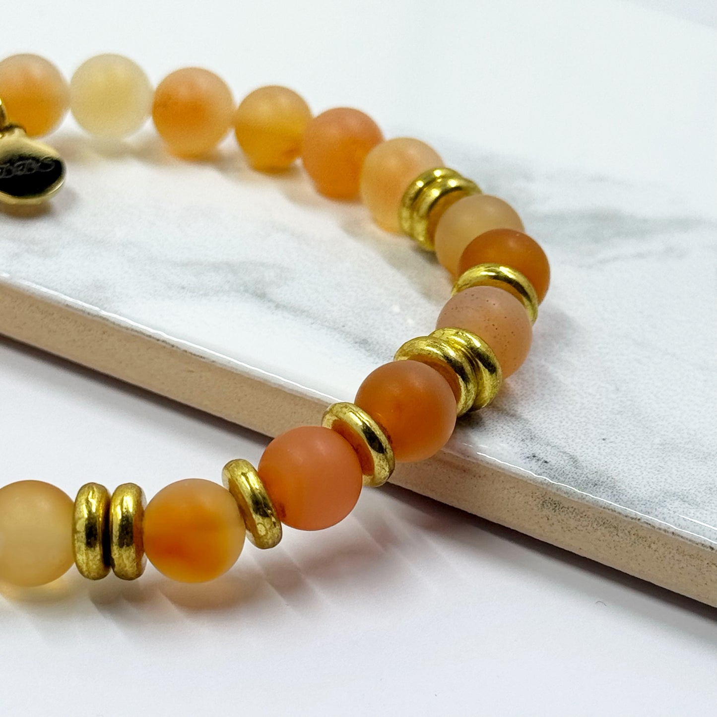Frosted Carnelian Gemstone Bracelet
