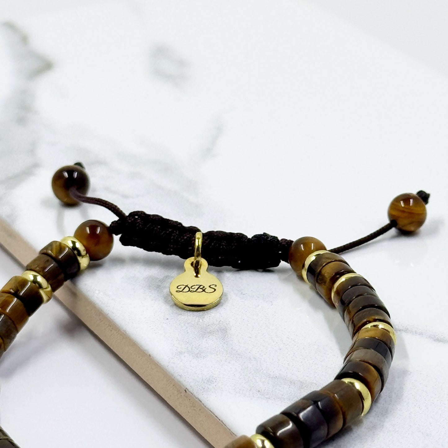 Tiger Eye Heishi Pavé Shamballa Bracelet