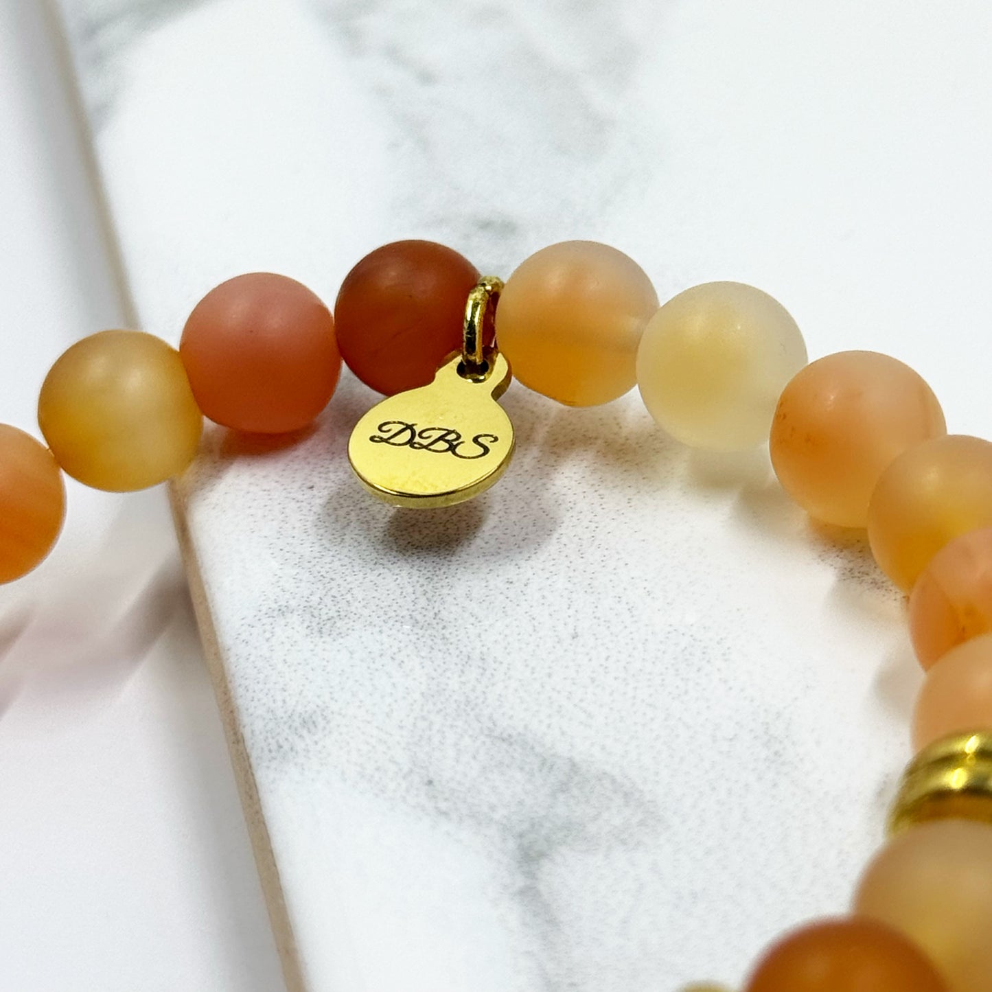 Frosted Carnelian Gemstone Bracelet