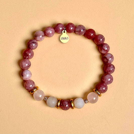 Raspberry Quartz Gemstone Bracelet
