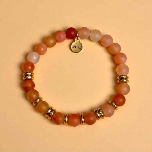 Frosted Carnelian Gemstone Bracelet