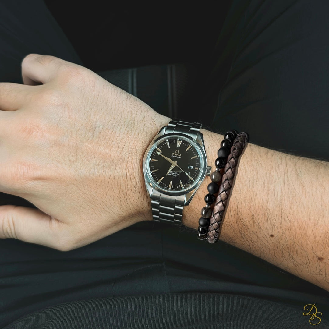 Dual Leather Smoked Bracelet