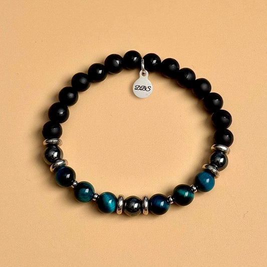 Blue Peacock Onyx Gemstone Bracelet