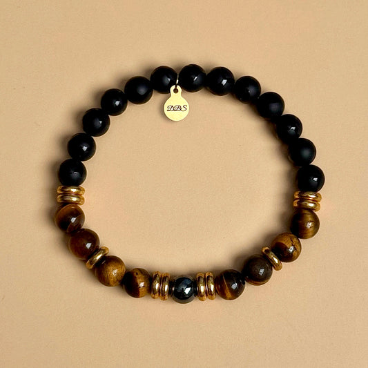 Tiger Eye Onyx Gemstone Bracelet