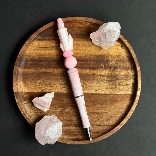 Rose Quartz Beaded Pen