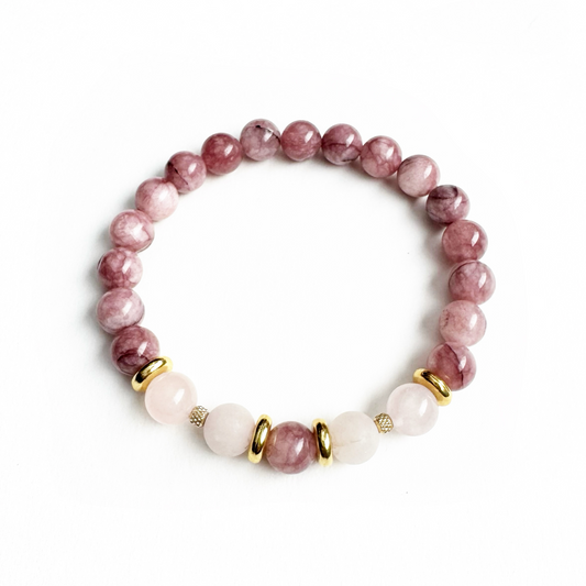 Raspberry Quartz Gemstone Bracelet