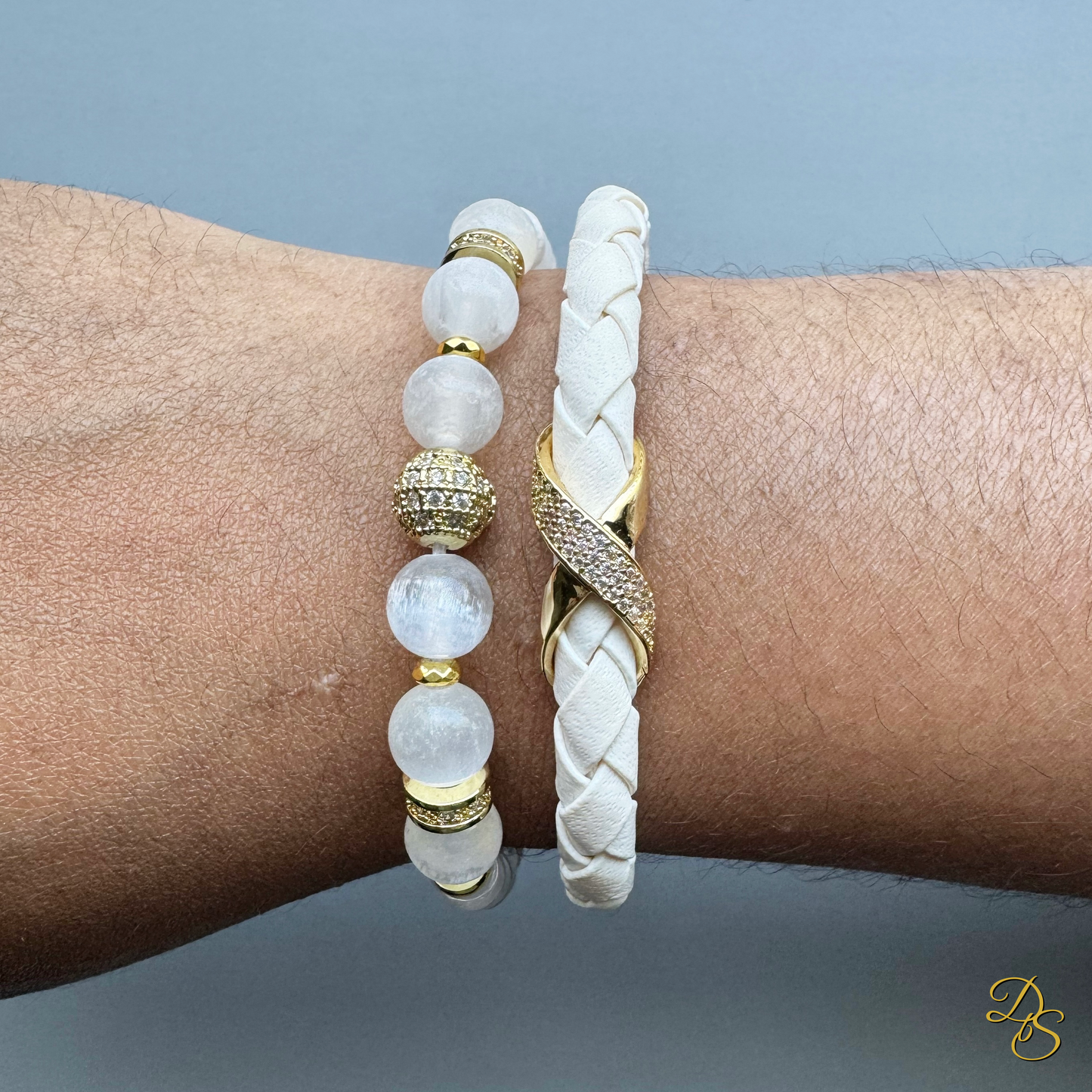 Selenite Heishi Shamballa Bracelet