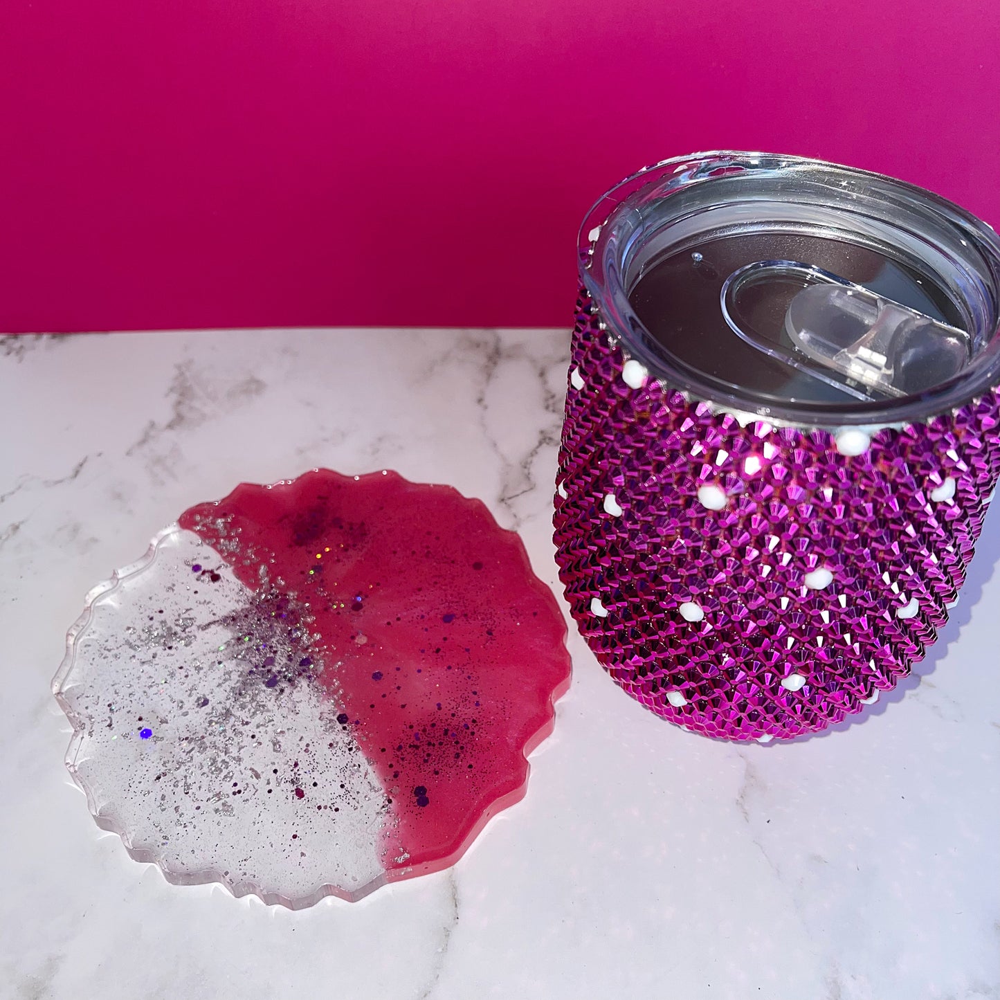 Sweetheart Cocktail Tumbler w/ Matching Coaster